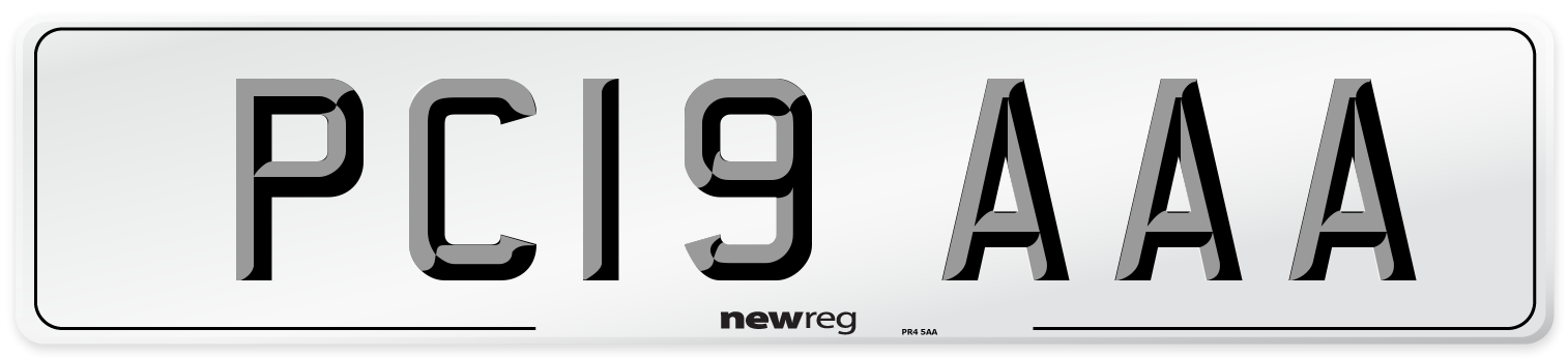 PC19 AAA Number Plate from New Reg